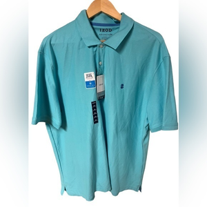 Izod Advantage Performance stretch XXL turquoise‎ blue polo